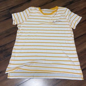 striped white and yellow shirt